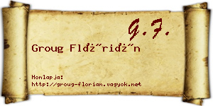 Groug Flórián névjegykártya